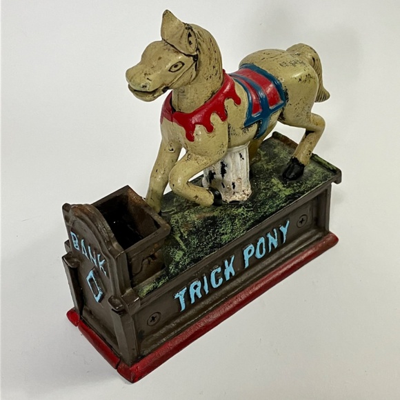 VINTAGE TRICK PONY CAST IRON MECHANICAL BANK - Picture 9 of 13